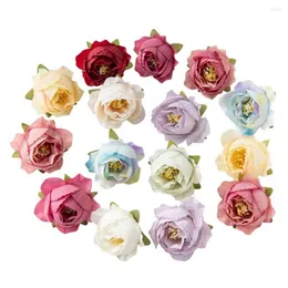 Dekorativa blommor Retro Europeiska rosen Artificiella blommor huvudkläder Corsage Accessories Handband 10st bröllopsdekoration