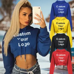 Hoodies للنساء من النوع الثقيل الأزياء المخصصة لنساء Hoodie Sweatshirt Shirt Top Top Sport Pullover Tops Tops Female Autumn Winter Clother Crop 230214