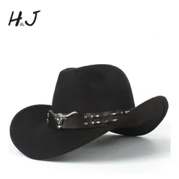 Cappelli a tesa larga Secchiello 2 Taglia Donna Uomo Cappello da cowboy occidentale cavo con cintura Tauren Inverno Autunno Jazz Outback Toca Sombrero Cap 5658CM 230214