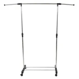 Garment Rack Storage Holders & Racks Single-bar Vertically-stretching Stand Home Clothes Rack with Shoe Shelf BKGEPFFPYX