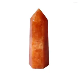 Decorative Figurines Crystals Healing Stones Obelisk Tower Natural Quartz Orange Sunstone Point Wand For Decoration Or Gift