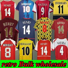 2002 2005 HENRYBERGKAMP RETRO fotbollströjor herr 94 97 V. PERSIE VIEIRA MERSON ADAMS Hemma Borta 3:e fotbollströja Korta kortärmade uniformer arsennnn