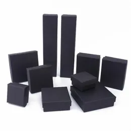 Jewelry Boxes Square/Rec Organizer Box For Earrings Necklace Bracelet Display Gift Holder Packaging Cardboard Black 922 Q2 Drop Deliv Dhpxb