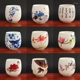 Cups Saucers 1pcs/3pcs China Ceramic Tea Cup White Porcelain Pottery With Handle Drinkware Wine Coffee Mug Teacup Wholesale