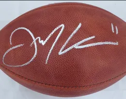 EDELMAN Strahan Marino Polamalu Payton KELCE MAHOMES Barkley MANNING Autographed Signed signatured signaturer auto Autograph Collectable football ball