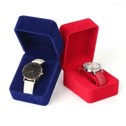 Cajas de reloj, caja de embalaje de franela, soporte de exhibición, pulsera negra, organizador de almacenamiento de joyas para mujer, hombre, regalo, venta al por mayor