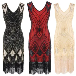 Casual Dresses 1920s Flapper Dress Plus Size S-4XL Women's Fashion Vintage Great Gatsby Charleston Sequin Tassel 20s Party Girl Costume