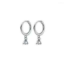 Çember küpeler sevimli gerçek. 925 STERLING Gümüş İnce Takı Kulak Bone 3-PROGG SOLITAIR ZIRTONIA 4A SET HUGGIE C-G9217