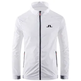 야외 티셔츠 2022 봄 가을 남성 골프 재킷 패션 캐주얼 방수 태양 보호 재킷 윈드 브레이커 남성 코트 지퍼 폭격기 재킷 J230214