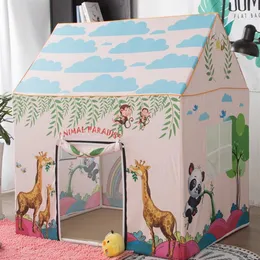 Playhouse For Kids Cartoon Forset Animail temalı çadır çadır çadır kapalı açık oyun oyuncakları kızlar için kızlar erkek bebek evi 294b