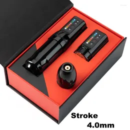 Tattoo Machine 2023 Flux.S Wireless Powerful Coreless Motor Pen Permanent Makeup 4.0MM Stroke RCA Adapter Two Battery 2400mA/h