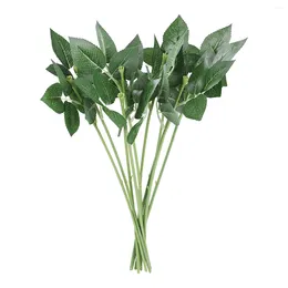 Decorative Flowers Leaves Floral Artificial Stems Rose Wire Craft Decorations Party Centerpieces Wedding Greenery Bouquet Making Diy Tools