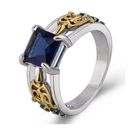 Полоса Rings Fashion Simple Square Diamond Sapphire Zircon Gold с двумя тональными луком стрельбы маркиза кольцо подарки подарки Dropv Dhopv Dhopvv