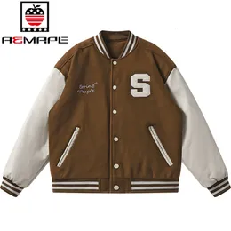 Hommes Vestes Varsity Baseball Bomber Veste Hommes Lâche Unisexe Vestes Collège Manteaux Polaire Veste Baseball Uniforme À La Mode Hommes Femmes Streetwear 230214