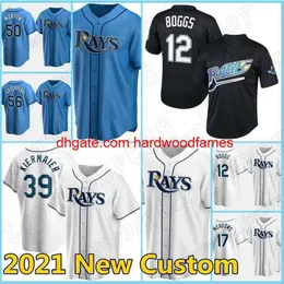 12 Wade Boggs Özel 4 Blake Snell Beyzbol 8 Brandon Lowe 39 Kevin Kiermaier Jersey 50 Charlie Morton 17 Austin Meadows 2 Yandy Diaz