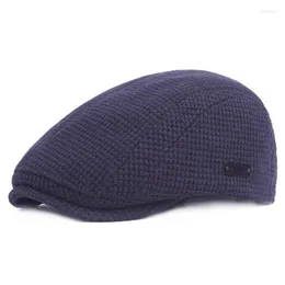 베레모 QBHAT Unisex Cotton Quilted Plain Sboy Ivy Cabbie Cap 모자 가을 겨울 두꺼운 따뜻한 베레모 남성 및 여성 헤드 기어