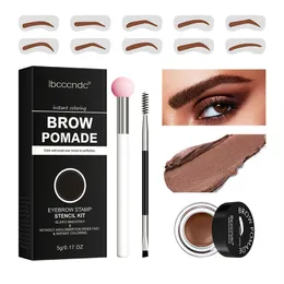 Professional One Step Highbrow Enhancers Stamping Shaping Set Penna Impossibile trucco per donne Stecil e modelli per le sopracciglia per le donne