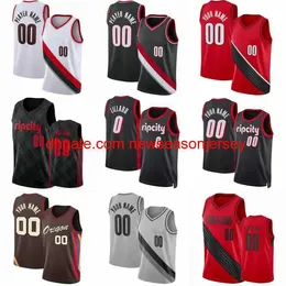 stitched embroidery 0 Damian Lillard 1 Anfernee Simons 11 Josh Hart Custom Basketball Jerseys City 9 Little Justise Blazer 26 Winslow Jusuf 27 Nurkic