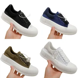 Women Round Head Shell Shoes Platform Indentations Breathable Designer Rubber Sneaker White Floral suede velvet Shoe Canvas Classic Trainer with Box size35-40