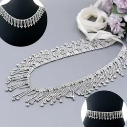 Br￶llopssashes TopQueen S471 Rhinestones Belt Party Thin Bridal Sash Tassel Womens Belts For Dresses Brud Empelled Pearl