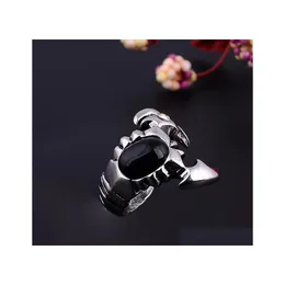 Solitärring Edelstahlringe Herren Vintage Steinschmuck Steampunk Edelstein Drop Lieferung Dhwue