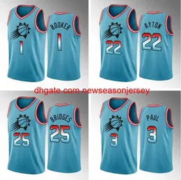 Anpassad sömnad baskettröja Devin Booker DeAndre Ayton Chris Paul Mikal Bridges 2022-23 New Season Men Youth City Jerseys in Stock Blue