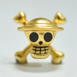 Ganzes neues einteiliges Skelett Perlen Gold Strohhut Ein St￼ck Flagge Pendell Halskette262K