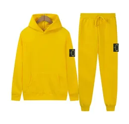 stone jacket island Autumn winter men hoodie trousers sportswear brand casual solid color women multi-color hooded sweater set 2 pieces stone-island jacket 3 2XJT