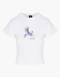 23ss Realization par Kvinnor Designer T-shirt Lila Ponny Digitaltryckt Stretchtyg Mode Toppar Kortärmad T-shirt dam