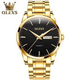 ساعة Wristwatches Olevs Mens Watch 6898 سلسلة من الفولاذ المقاوم للصدأ الكوارتز مينس رجال المراقبة Top Technology Glow Fashion Leather Watches 230215