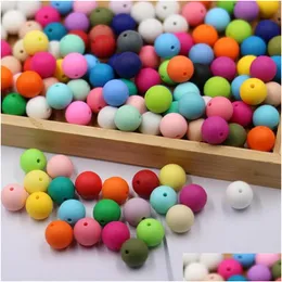 Soothers Teethers Sile Beads Grade runda 9mm 12mm 15mm 19mm Baby Ting Toys Diy Pendant Halsband Tänder 2007 Y2 Drop Delivery Ki Dhqkf