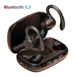 Nieuwe oorhaak Y7 draadloze hoofdtelefoon TWS met digitale display Bluetooth -oortelefoons 5.3 voor sport lopende oordopjes gaming -headset