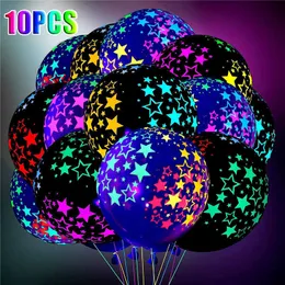 200pcs 12 polegadas de pontos fluorescentes Love Heart Star Latex Bal￣o Presente Presente de Casamento Party Decoration Glow Baloon