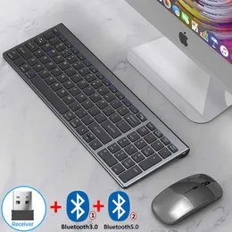 Teclados HKZA Bluetooth 5.0 2.4g O teclado sem fio e o mouse de teclado multimídia sem fio para laptop TV iPad MacBook Android T230215