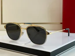 丸いサングラスオリジナルシングル牛品Santos de Sunglassesゴールドメッキプラシドプラチナ2トーンモデルパイロットレンズHD本物0326サイズ57 20 145