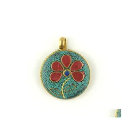 H￤nge halsband mode delikat nepalesiska handgjorda smycken original etniskt landskap thai bl￥ blomma halsband tr￶ja kedja acces dh0x2