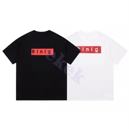 Design Luxury Fashion Brand Mens camiseta letra cl￡ssica impress￣o de manga curta pesco￧o redondo ver￣o de camiseta solta top preto branco