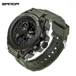 ساعة معصم أزياء Sanda Men's Watch Top Military Sports S Digital Relogio Masculinowristwatches WristwatchesWristwatches W