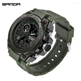 Armbandsur mode sanda herrar klocka topp militär sport vattentät s digital relogio masculinowristwatches armbandswatcheswristwatches w