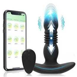 Sex Toys Massager Bluetooth Anal Vibrator THROSTING PROSTAT STIMULATHER MASSAGER Fördröjning Ejakulation Låsring Butt Plug Toys Dildos för män