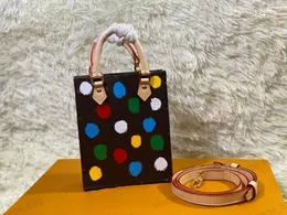 YK SAC PLAT MM Tote Bag 3D Dots Womens Designer Luxurys Borse a tracolla Borsa shopping in pelle di tela