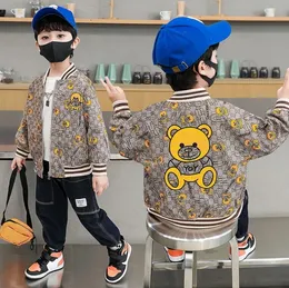 2023CC Детская дизайнерская бейсбольная куртка Baby Boy Spring Cartoon Bear Jackets Детский пальто