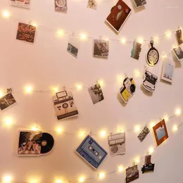 크리스마스 장식 LED PO 스트링 2m/5m/10m 사진을위한 클립이있는 요정 조명 침실 생일 파티 벽 기숙사 결혼 장식