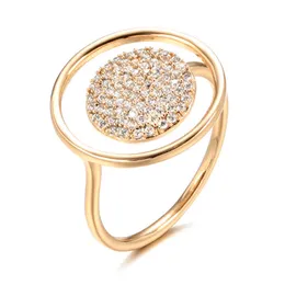 حلقات الفرقة Kinel Hot Full Paded Natural Zircon Women's Ring Terndy 585 Rose Gold Design Design Party Daily Jewelry Girls G230213
