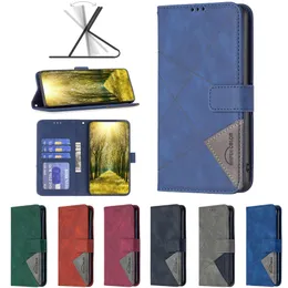 Pionowe hybrydowe skórzane portfele dla Moto G13 G23 4G G53 5G G73 G 5G 2023 SAM GALAXY A34 A54 5G Geometria Identyfikator karty kredytowej Karta Pocket Pocket Pocket Torebka telefoniczna
