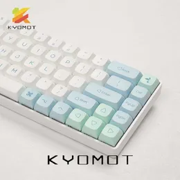 Keyboard Kyomot Profil XDA Ice Crystal Mint Keycaps PBT-Sub English 135 Klawisze do DIY Layout Mechanical Keyboard Cap T230215