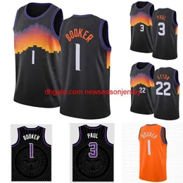 Individuell genähte 2022 American Basketball Jerseys Devin Booker Chris Paul Mens Mesh Deandre Ayton Steve Nash Charles Barkley Vintage Youth Jersey