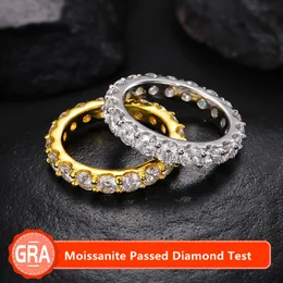 M￤n kvinnor mode ring smycken allerig gratis 925 sterling silver 4mm moissanite diamantring f￶r fest br￶llop trevlig g￥va