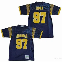 High/Top St Thomas Aquinas 97 Nick Bosa Jersey Men Football Stitched And Embroidery Team Away Navy Blue Breathable Pure Cotton Quality
