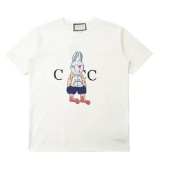 ファッショントップカジュアル男性女性ブランドTシャツレタープリントアニマルショートスリーブ夏高品質ベストセラーラグジュアリーレディースTシャツカップルホワイトブラック